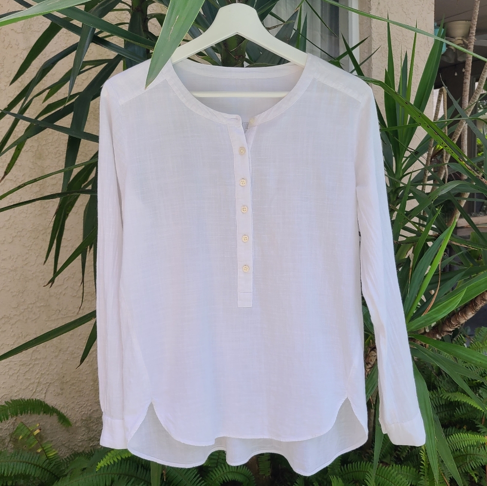 LOFT cotton white blouse